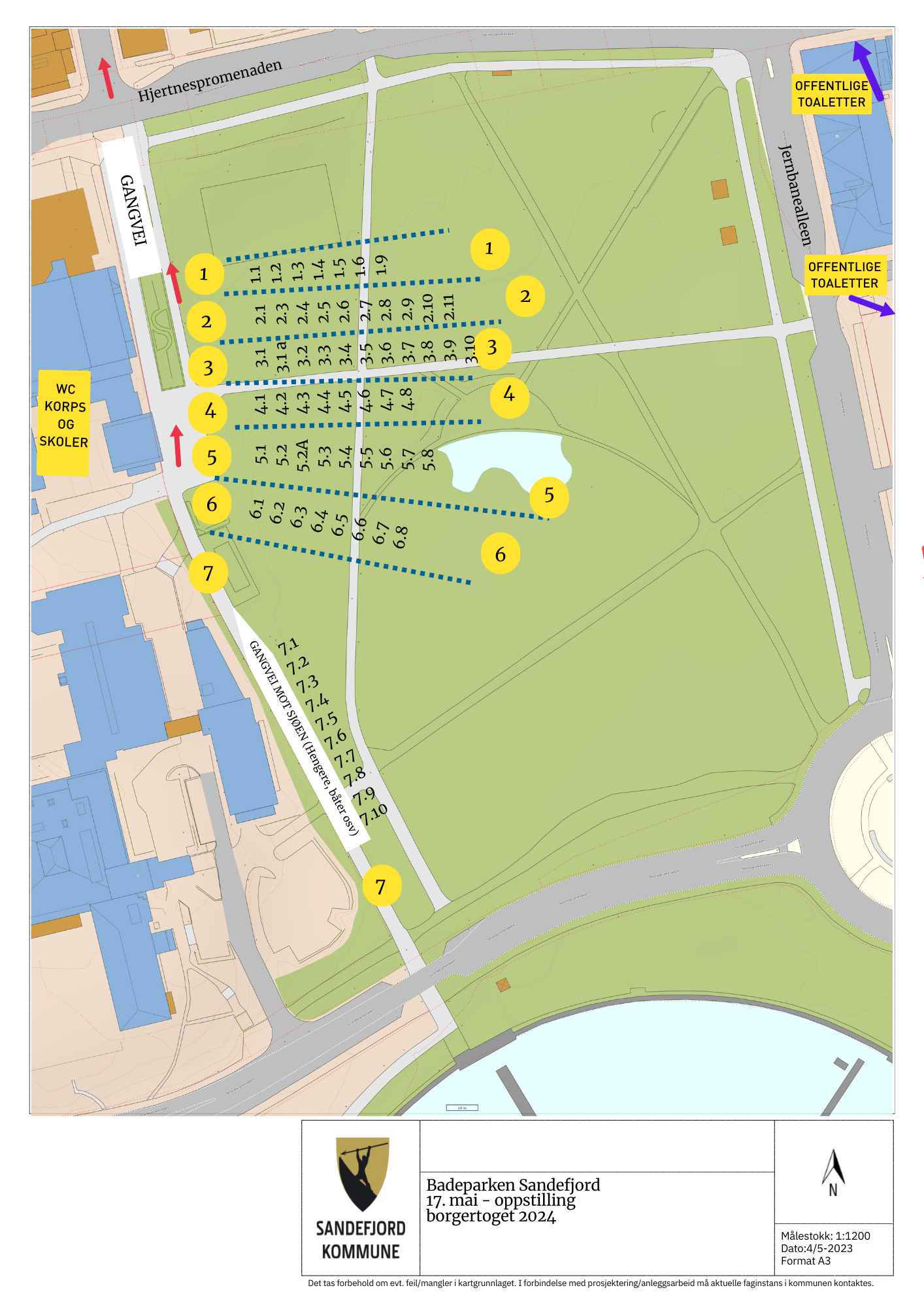 Kart over marsjrute 17.ami